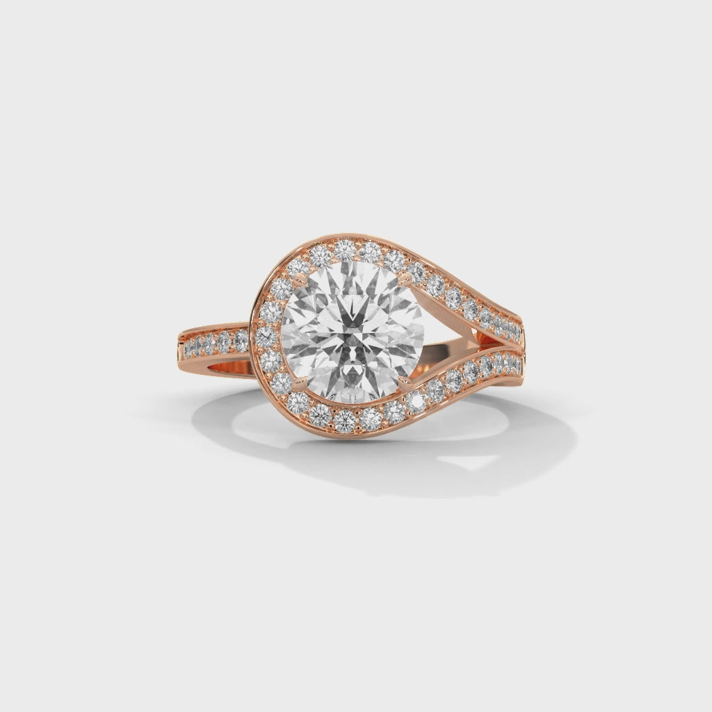 Infinite Halo Engagement Ring 18K Rose Gold | Lab Grown Diamond