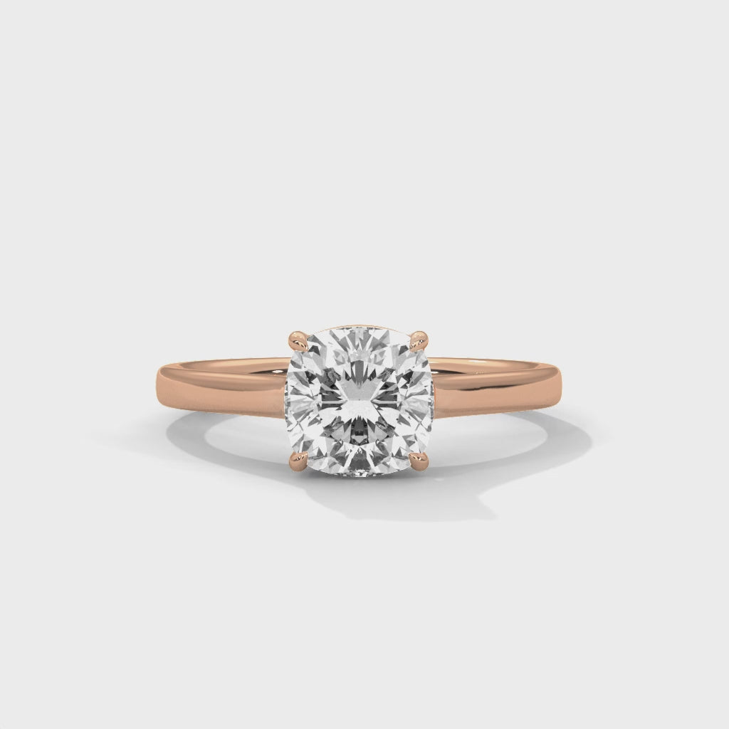 Cushion Cathedral Engagement Ring 18K Rose Gold | Lab Grown Diamond