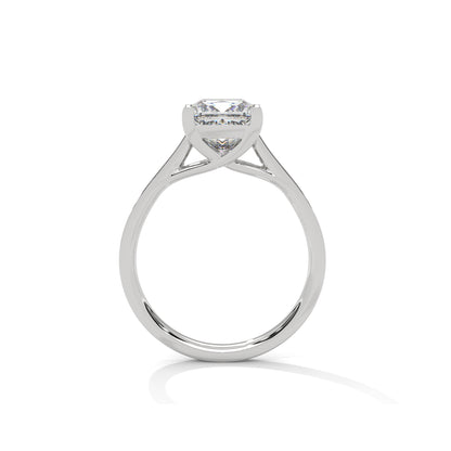 Princess Engagement Ring with Pave Platinum | Lab Grown Diamond