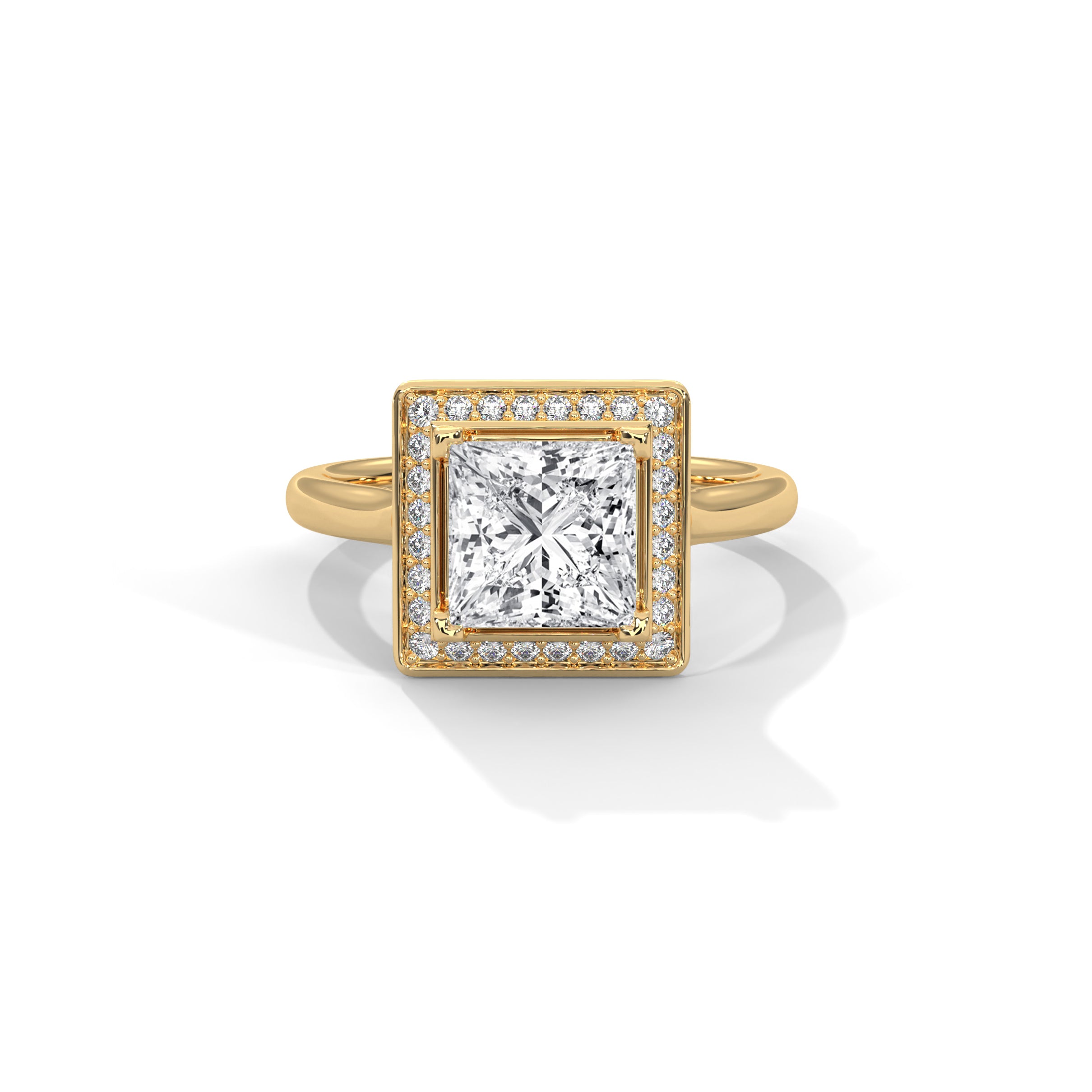 Princess Halo Engagement Ring 18K | Lab Grown Diamond