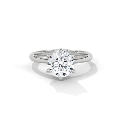 Six Prong Engagement Ring Platinum | Lab Grown Diamond