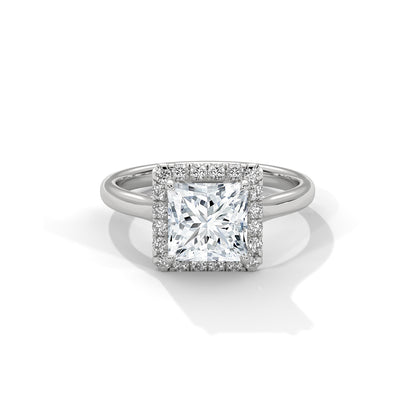 Princess Halo Cathedral Engagement Ring Platinum | Lab Grown Diamond