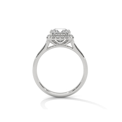 Princess Halo Cathedral Engagement Ring Platinum | Lab Grown Diamond