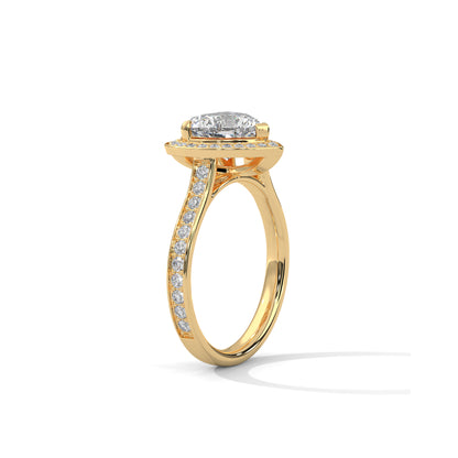 Heart Halo Engagement Ring with Pave 18K | Lab Grown Diamond