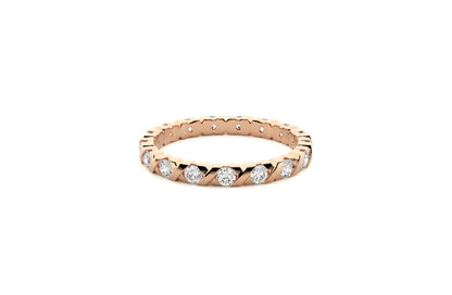 2.2mm Lab Grown Diamond "X" Design Wedding Ring 18K or Platinum