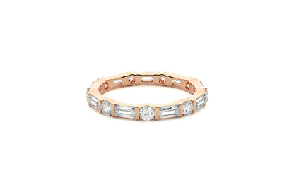2.2 mm Lab Grown Diamond Baguette Wedding Ring 18K or Platinum
