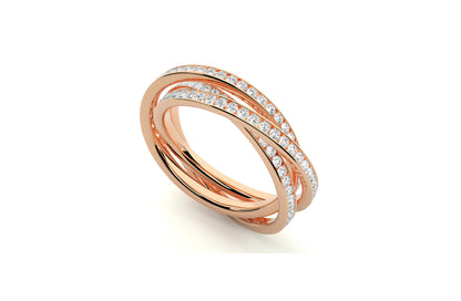 Stacked Lab Grown Diamond Wedding Ring 18K or Platinum