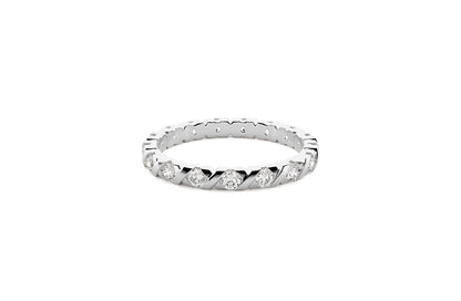 2.2mm Lab Grown Diamond "X" Design Wedding Ring 18K or Platinum
