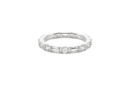 2.2 mm Lab Grown Diamond Baguette Wedding Ring 18K or Platinum