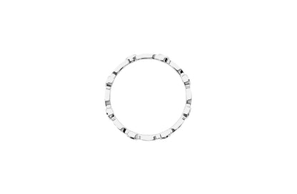 3 mm Lab Grown Diamond Alternating Design Wedding Ring 18K or Platinum