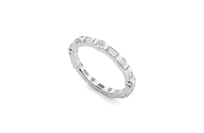 2.2 mm Lab Grown Diamond Baguette Wedding Ring 18K or Platinum