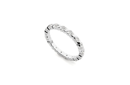 2.2mm Lab Grown Diamond "X" Design Wedding Ring 18K or Platinum
