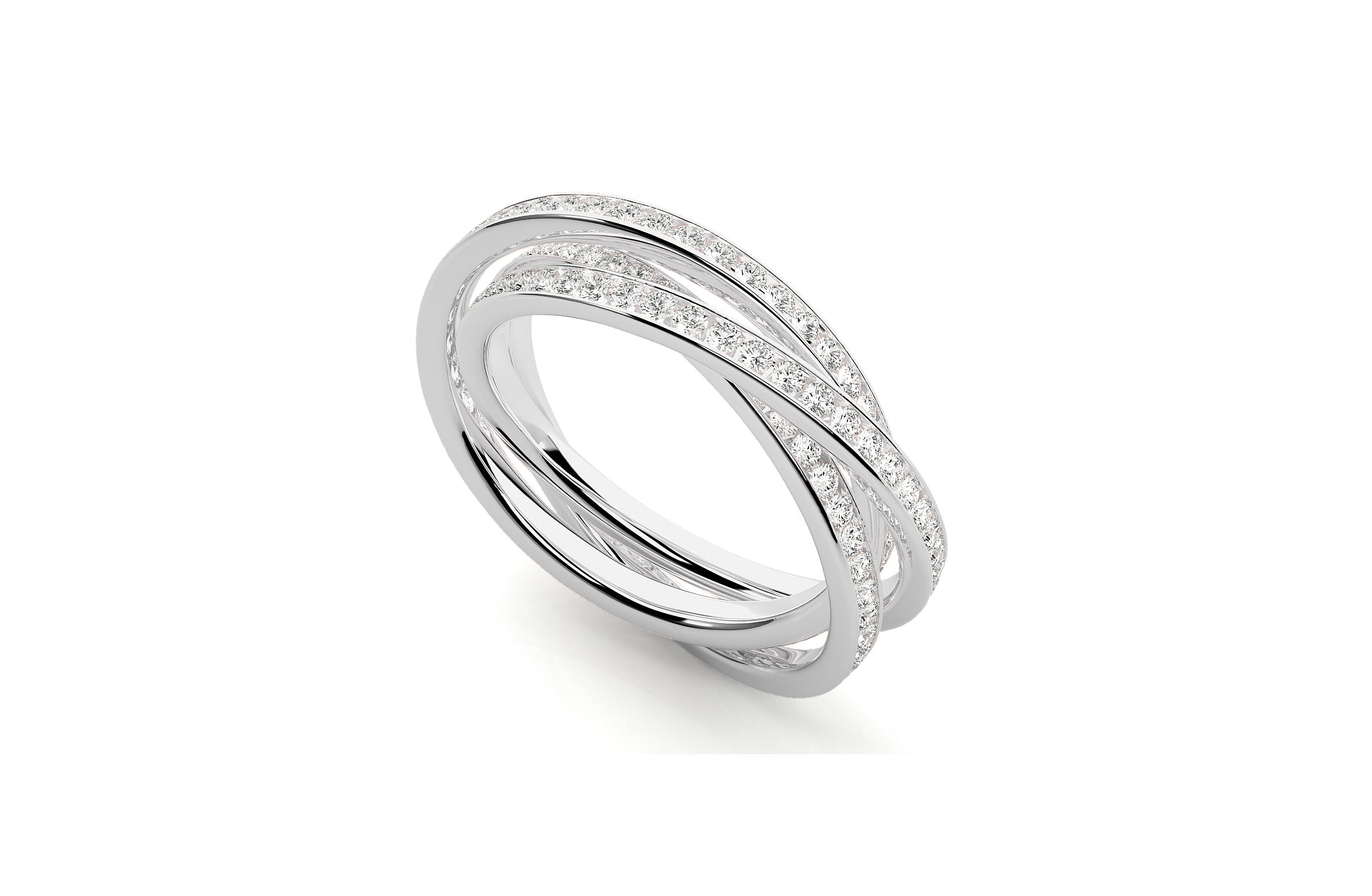 Stacked Lab Grown Diamond Wedding Ring 18K or Platinum