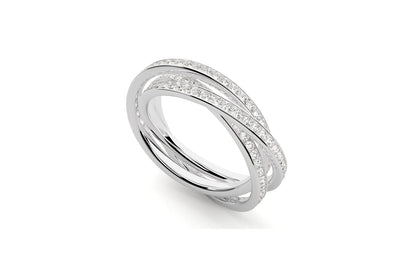 Stacked Lab Grown Diamond Wedding Ring 18K or Platinum