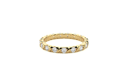 2.2mm Lab Grown Diamond "X" Design Wedding Ring 18K or Platinum