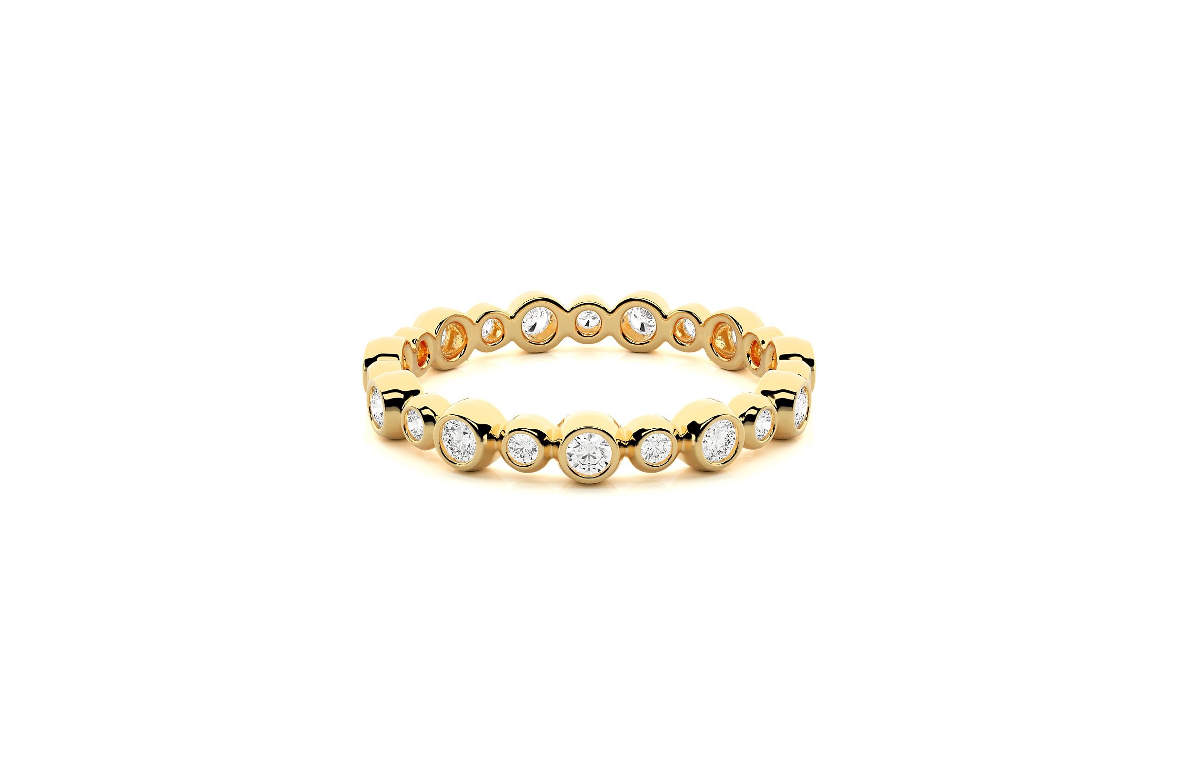 2.9 mm Lab Grown Diamond Bubbly Design Wedding Ring 18K or Platinum