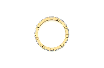 2.2 mm Lab Grown Diamond Baguette Wedding Ring 18K or Platinum