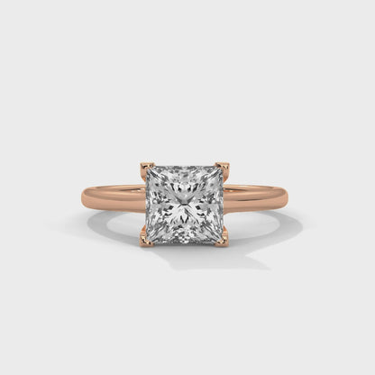 Princess Engagement Ring 18K Rose Gold | Lab Grown Diamond