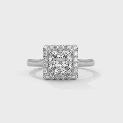 Princess Halo Cathedral Engagement Ring Platinum | Lab Grown Diamond