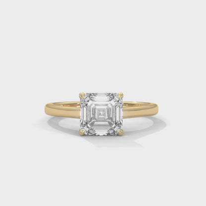 Asscher Engagement Ring 18K | Lab Grown Diamond